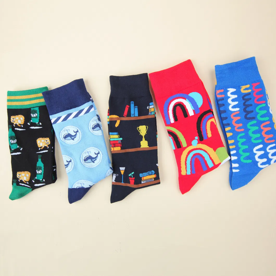 Low Price Women Cotton Multi Color Wholesale Cartoon Crew Socks